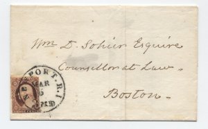 1853 Newport RI #11 folded cover black CDS 3 paid integral rate [H.4295]