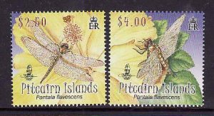 Pitcairn Is.-Sc#690-1- id12-unused NH set-Insects-Dragonflies-2009-