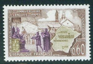 FRANCE Scott 1215 MNH** 1968 Map of Papal enclave stamp