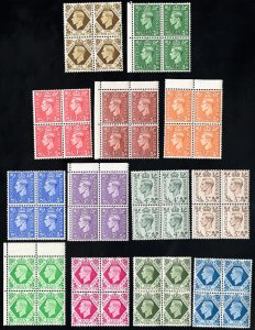 Great Britain Stamps # 235-48 MNH VF George VI Blocks Of 4 Scott Value $163.00