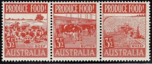 Australia - Scott # 255a Strip of 3 F-VF MNH