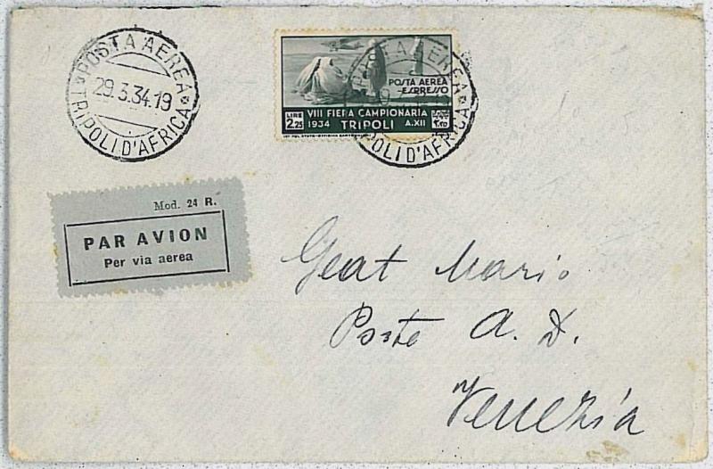 36419 - LIBIA: Saxon Express Airmail A19 Insulated on Envelope! RR-