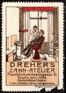 Vintage Germany Poster Stamp Dreher's Dental Studio Dental Operations