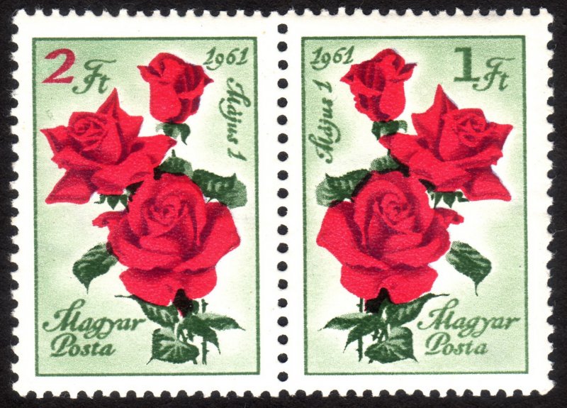 1961, Hungary 1Ft+2Ft pair, MNH, Sc 1383-84