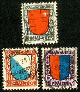 Switzerland Stamps # B15-17 Used VF Scott Value $60.00