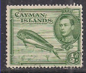 Cayman Islands 1938 - 48 KGV1 1/2d Dolphin Fish Used SG 116 ( E1100 )