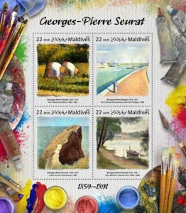 Maldives - 2017 Georges Seurat - 4 Stamp Sheet - MLD17310a