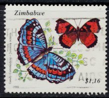 Zimbabwe SG 843  SC# 675 Used  Butterflies  see detail and scan