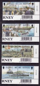 Alderney-Sc#176-83- id6-unused NH set-Military-Ships-Garrison Island-2001-