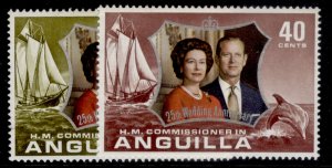 ANGUILLA QEII SG145-146, 1972 Royal silver wedding set, NH MINT.