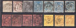 FRANCE USED STAMPS SAGE - EXCEPTIONAL LOT OF  SOTN CANCEL POSTMARKS 