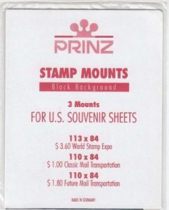 Prinz Stamp Mount WSE-SS Blocks & Sheetlets Black