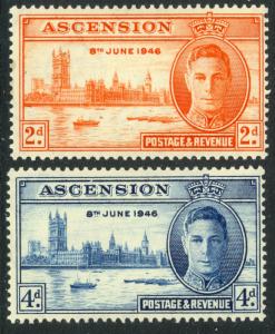 ASCENSION 1946 KGVI WW2 PEACE AND VICTORY Set Sc 50-51 MNH