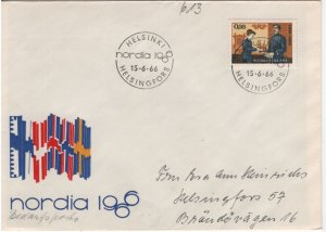 Finland 1966 Cover Sc 439 35p Old Post Office Nordia 1966 Cancel