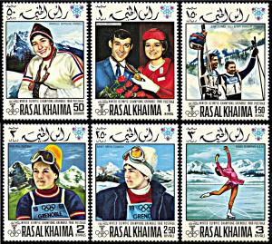 Ras al Khaima 230-235, MNH, Winners at Grenoble Winter Olympics