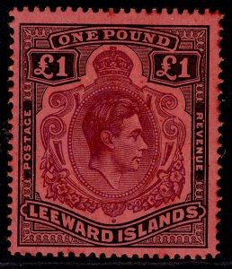 LEEWARD ISLANDS GVI SG114ae, £1 BROKEN LOWER SCROLL, M MINT. Cat £2000.