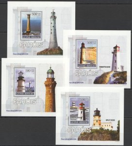 B1355 2008 Guinea-Bissau Marine Life Ships Lighthouses 4 Lux Bl Mnh