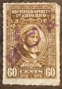 US Puerto Rico RE46 Used Single Rectified Spirits Date cancel G E Bothwell L28