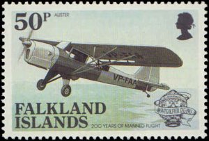 Falkland Islands #383-386, Complete Set(4), 1983, Airplanes, Never Hinged