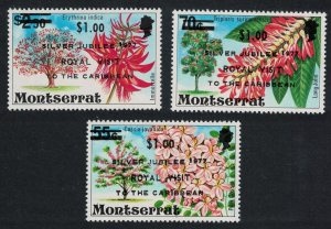 Montserrat Royal Visit Flowers 3v Ovpt 1977 MNH SG#409-411