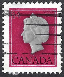 Canada #716 14¢ Queen Elizabeth II (1978). Perf 13 x 13.5. Used.