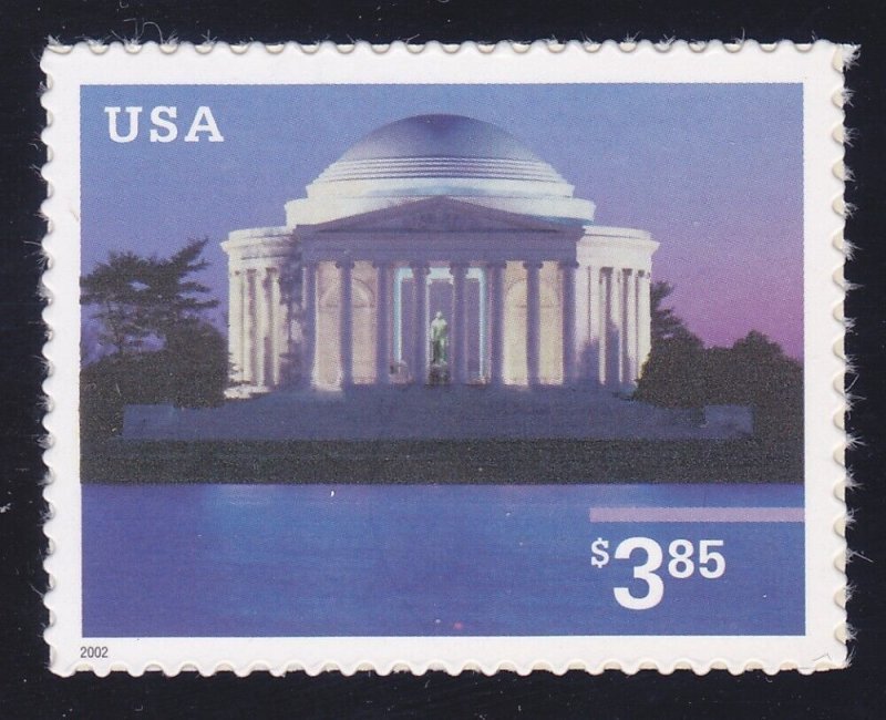 US 3647 MNH 2002 $3.85 Jefferson Memorial Issue Very Fine