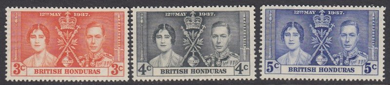 British Honduras 112-4 Coronation mint