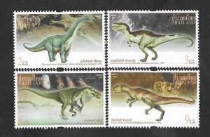 SD)1997 THAILAND PREHISTORIC ANIMALS, DINOSAURS, 4 STAMPS MNH