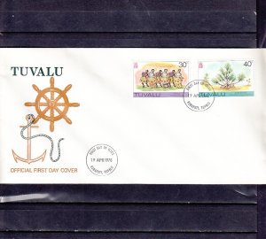 Tuvalu, Scott cat. 68-69. Dancers & Screw Pine Values. First day cover. ^