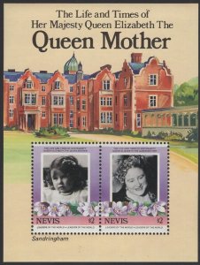 Nevis 1985 MNH Sc 431 $2 Queen Mother 85th Birthday Sheet of 2