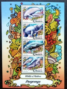 *FREE SHIP Maldives Dugongs 2017 Shell Marine Life Coral Fish Butterfly (ms) MNH