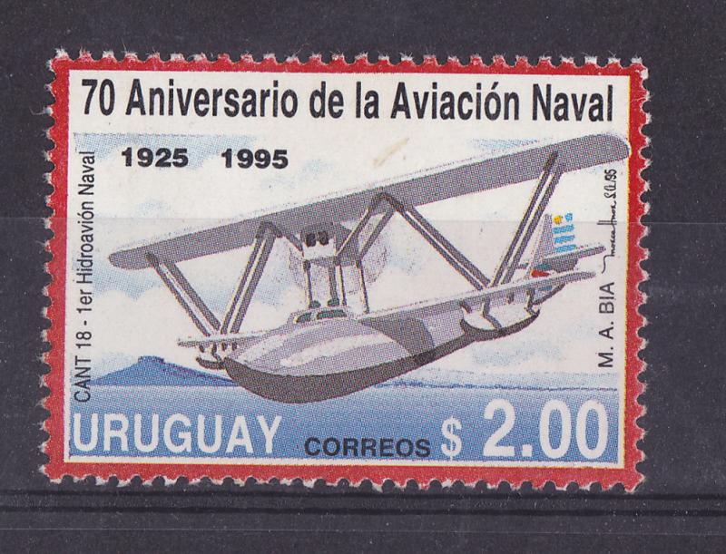 Naval Aviation plane Cant 18 Hydroplane airplane  URUGUAY Sc#1567 MNH STAMP