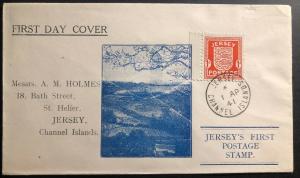 1941 Occupied Jersey Channel Islands England  First Day COver FDC Postage Stamp