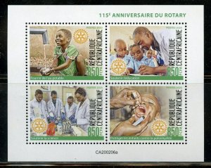 CENTRAL AFRICA 115th ANNIVERSARY OF ROTARY  SHEET MINT NH