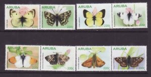 Aruba-Sc#466a-h- id5-unused NH set-Insects-Butterflies-2014-