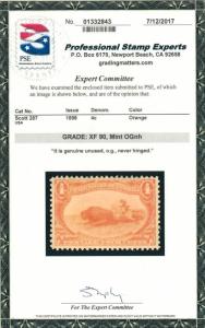 287 XF OG NH, w/PSE (GRADED 90 (07/17)) and PF (02/..MORE.. gg0932