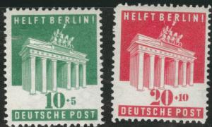 Germany Scott B302-3 MNH**1948 Berlin Brandenburg Gate CV$11