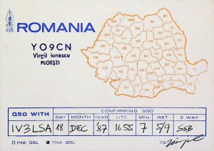 1987 PLOESTI Romania Amateur Radio QSL Card 16595-