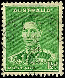 AUSTRALIA Sc 181B USED - 1941 1½p King George VI - Sound