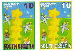 SOUTH OSSETIA - 2000 - Europa - Imperf 2v Set -Mint Never Hinged-Private Issue