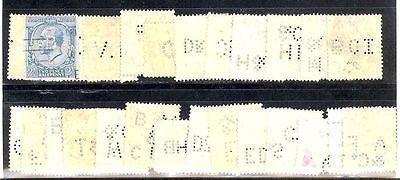 Great Britain  #161&191  all different Perfins  Nice