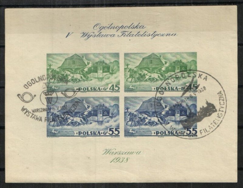 Poland Stamp B29  - Stagecoach and wayside inn