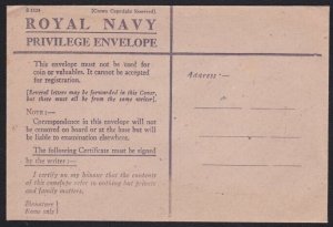 GB WW2 Royal Navy Privilege Envelope - fine unused.........................B4418