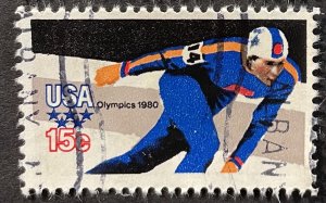 US #1795 Used F/VF 15c USA Olympics Ice Skating 1980 [G16.1.3]