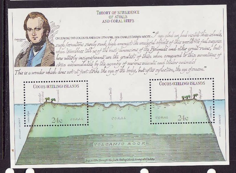 Cocos (Keeling) Is.-Sc#81-unused NH sheet-Charles Darwin-1981-