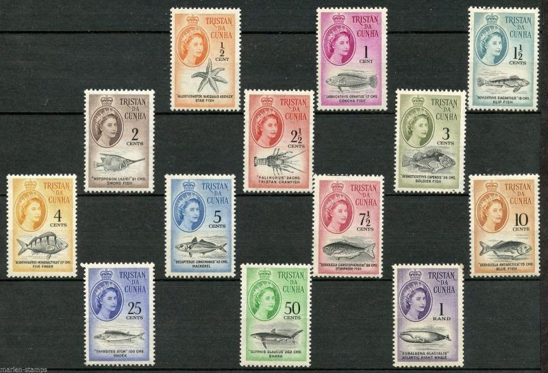 TRISTAN DA CUNHA SC#42/54  MINT NEVER HINGED FULL ORIGINAL GUM