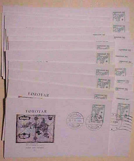 DENMARK FAROE FDC 43 DIFF. VILLAGES 30-1-75  CACHET  UNADDRESSED