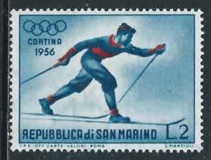 San Marino, Sc #365, 2 l, 1956 Winter Olympics, MNH