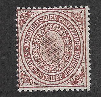 North German Confederation#12 1/2s lilac brown(MNG)CV$110.00