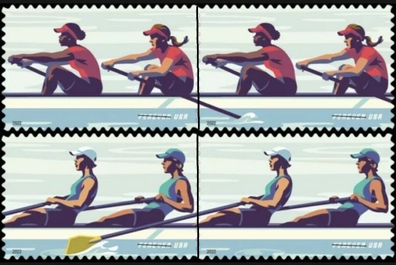 #5694 - 5697 2022 Womens rowing Singles set/4  - MNH